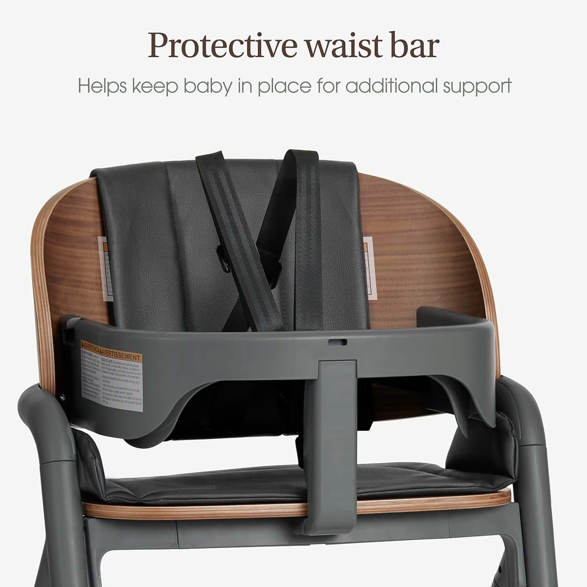 Evolur Step and Savor Convertible Wooden Baby High Chair-Walnut Gray