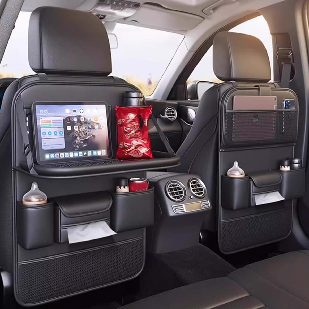 LMSUTG Car Seat Organiser For BMW G07 X7 With Foldable Table Tray (photo 4)