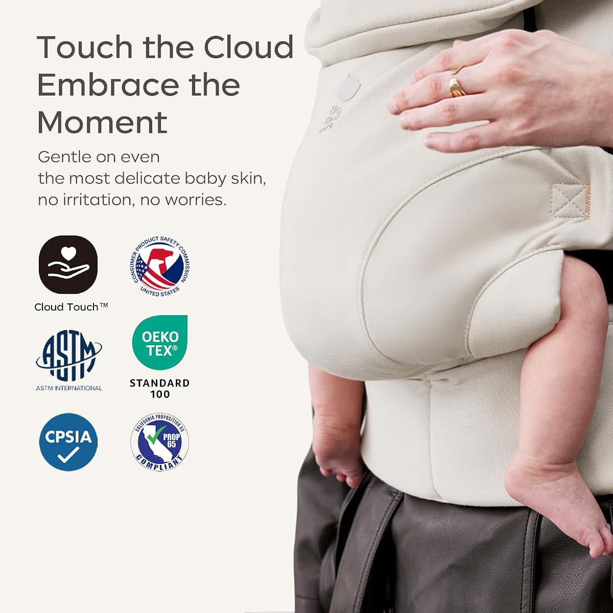 Bc Babycare CocoonGo Baby Carrier CloudTouch Fabric Ergonomic 7-45 lbs