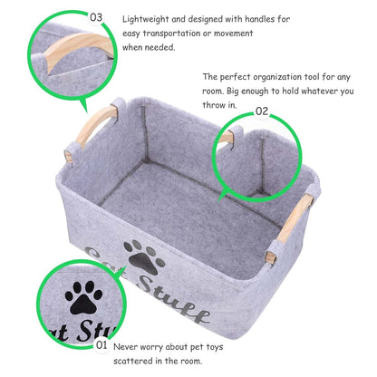 Foldable Felt Storage Bin with Handle