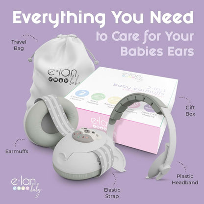 BabyOneStop 2-In-1 Baby Ear Muffs Noise Protection With 2 Headbands