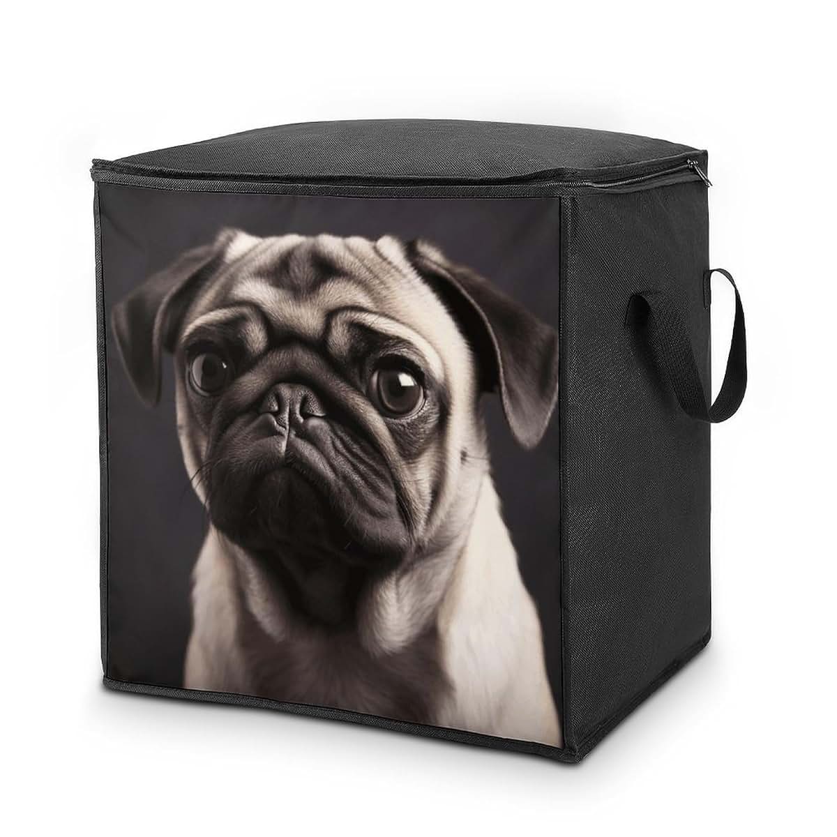 BTCOWZRV Pug Storage Bag With Carry Handles And Zipper