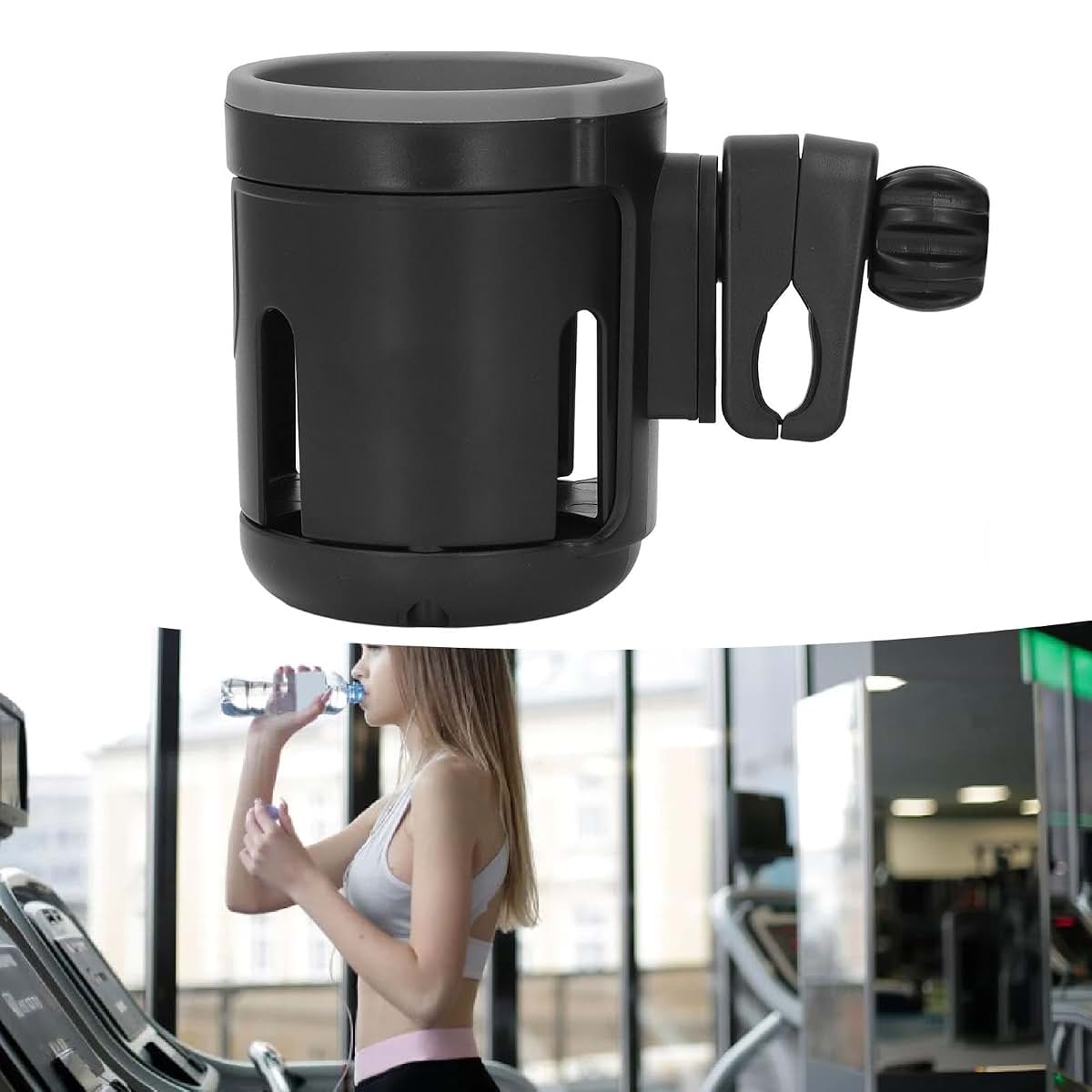 Fockety Treadmill And Stroller Cup Holder 2 in 1 Adjustable (photo 3)