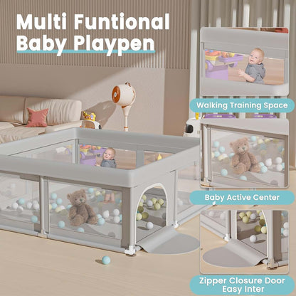 Hiaksedt Baby Playpen 50x50 Inch Indoor Outdoor Safety Yard