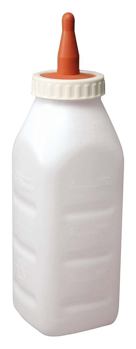 E-Z Nurse Feeding Supplies 2 quart Screw-On Lamb Nursing Set of Bottle with Nipple & Cap, Small, Set of 3