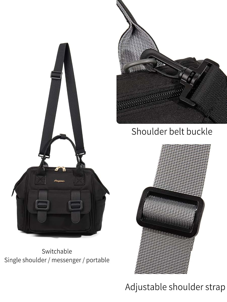MEYTEILAY Diaper Bag Tote Baby Changing Bag Large Baby Bags for Mom Multifunction Travel Nappy Bag Small （Black）