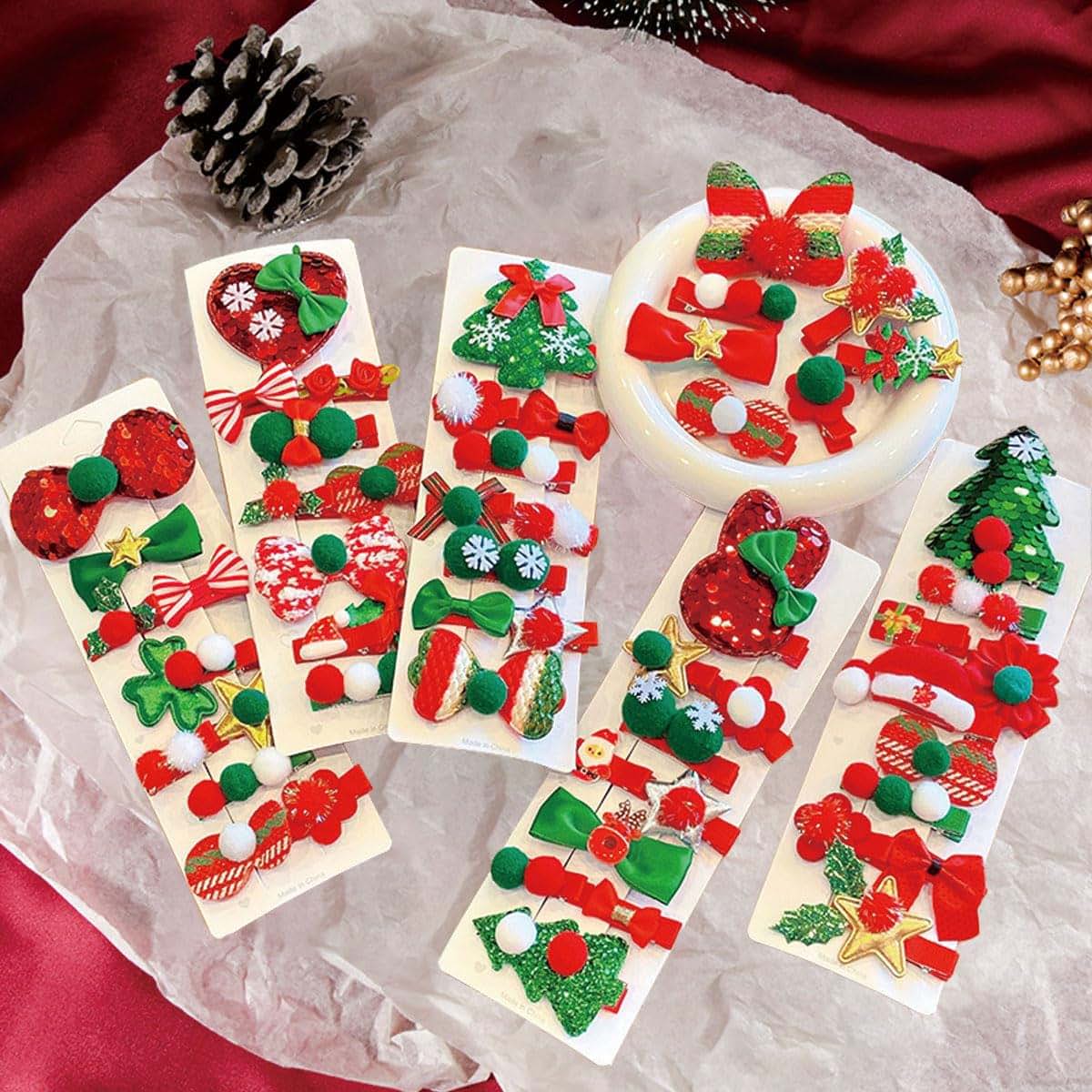 Ewanda Store 30-Piece Christmas Baby Girls Hair Clips