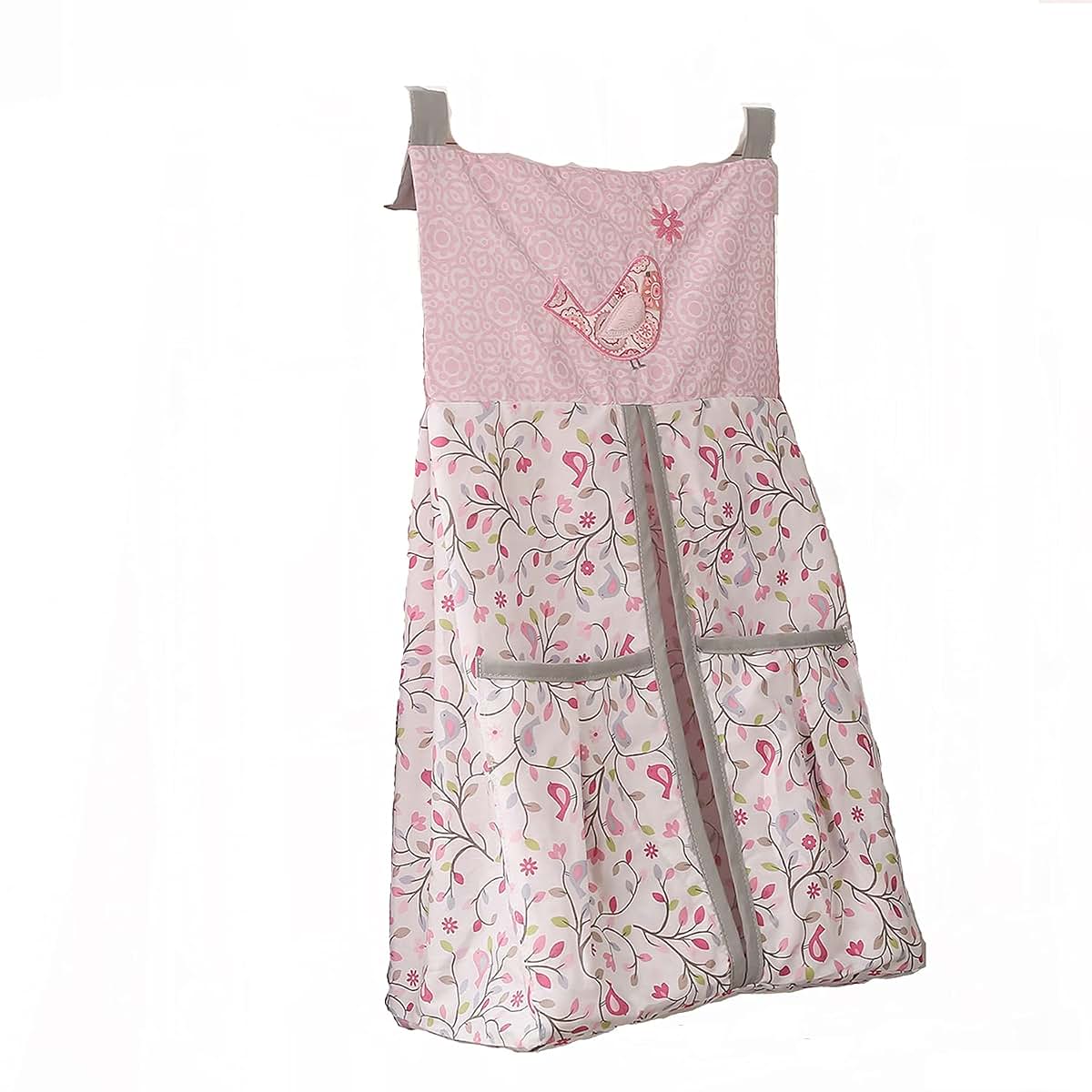 CribMATE Pink Bird Diaper Stacker and Organizer