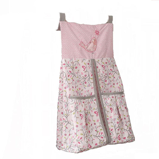 CribMATE Pink Bird Diaper Stacker and Organizer