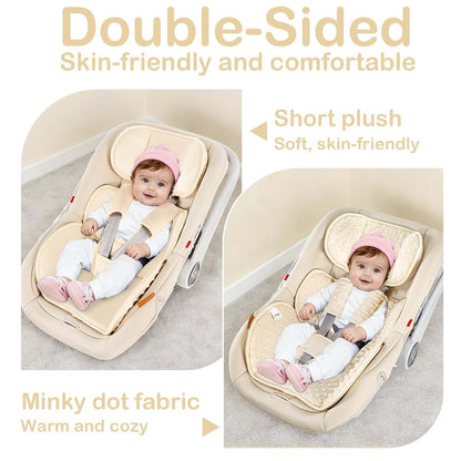 Hooyax Infant Car Seat Insert with Ultra-Thick Head Support and Dual-Side Cushion Set