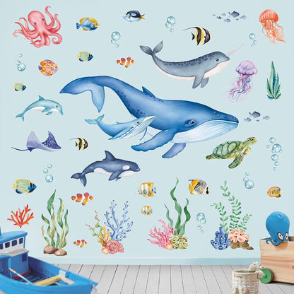Wondever Under The Sea Wall Decals: Removable Ocean Fish Sticker Set
