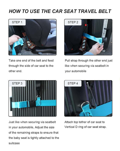 Car Seat Travel Strap for Kid Car Seat and Luggage Transport