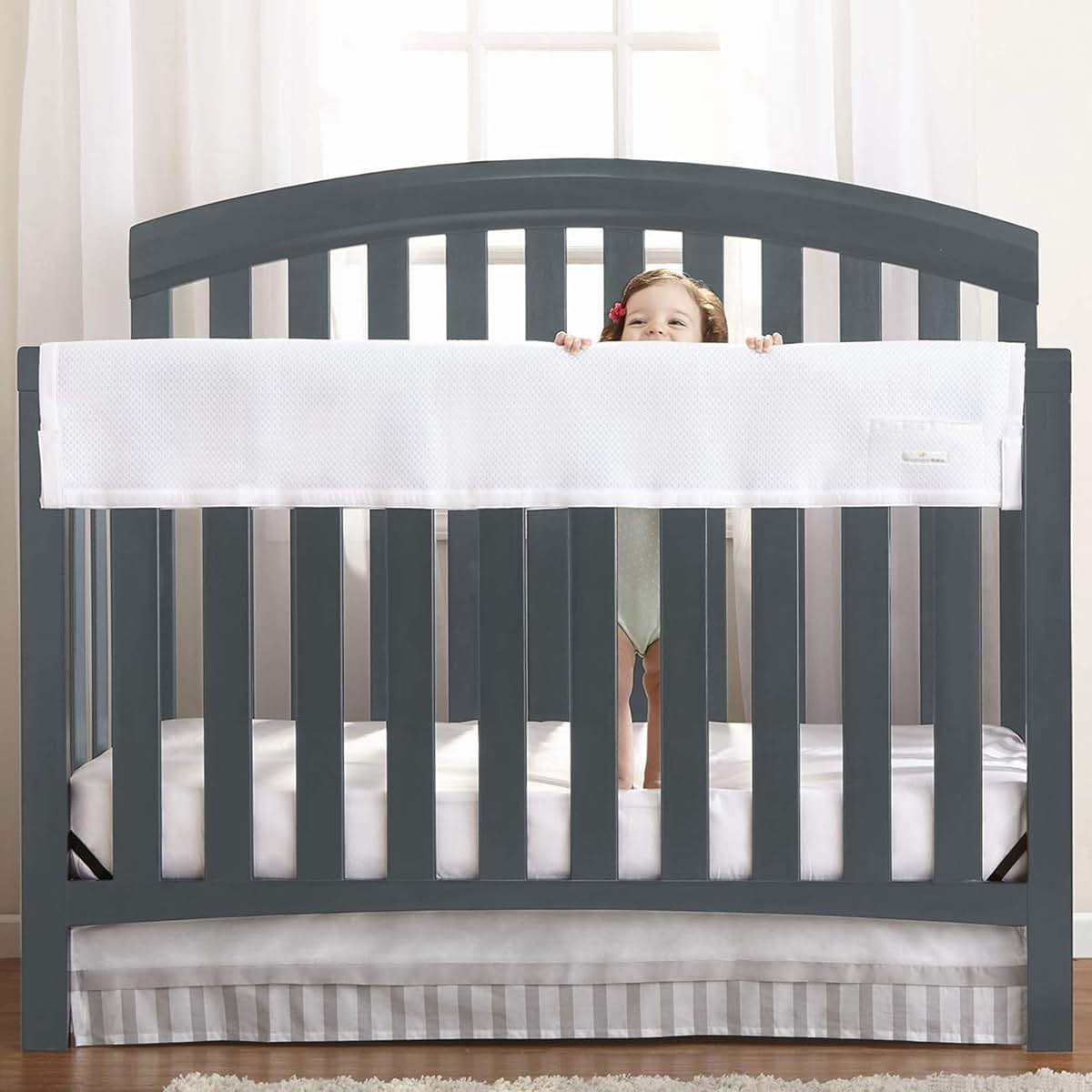 BreathableBaby Breathable Mesh RailGuard Teething Cover — White — 51" Long Panel
