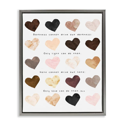Only Love Can Heart Canvas Wall Art in Floater Frame