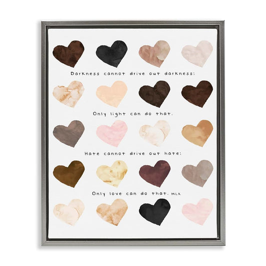 Only Love Can Heart Canvas Wall Art in Floater Frame
