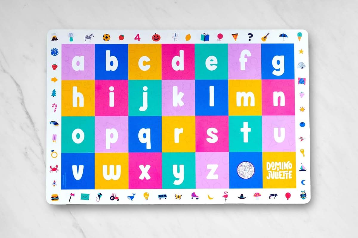 Domino and Juliette Uppercase & Lowercase Alphabet Placemat (photo 2)