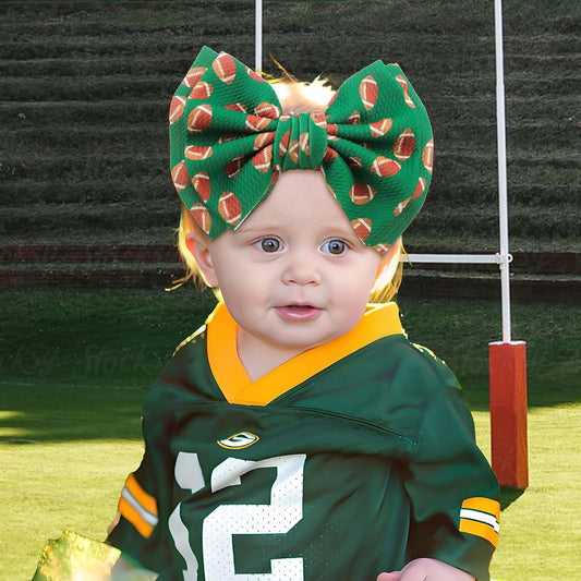 BabyOneStop YanJie Football Pattern Baby Headband With Waffle Fabric Bow