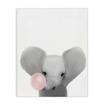 Stupell Industries Baby Elephant Safari Animal Canvas Wall Art, 16 x 20