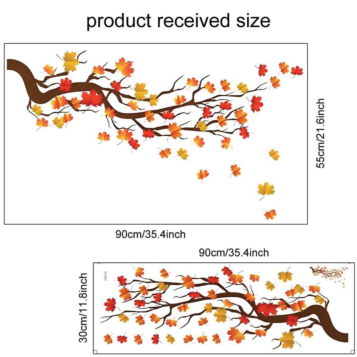 Autumn Maple Tree Wall Stickers Peel and Stick Mural Decals
