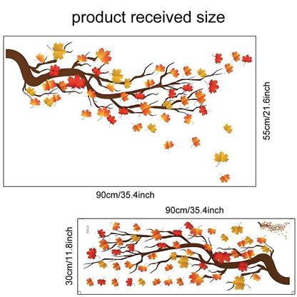 Autumn Maple Tree Wall Stickers Peel and Stick Mural Decals