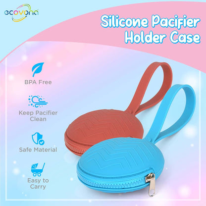 Ecovona Silicone Pacifier Holder Case In Mauve (photo 3)