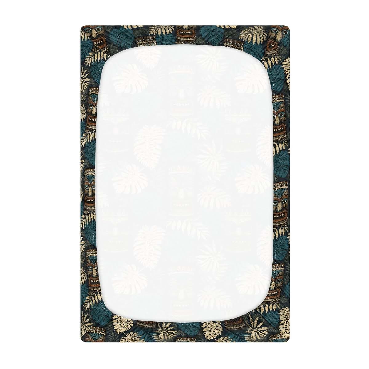 Aixiwawa Fitted Mini Crib Sheet Mattress for Baby Leaf Tiki Print