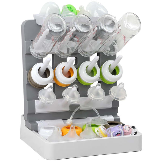 Venuekkuri Baby Bottle Drying Rack, Vertical Standing Bottle Dryer Rack Holder-Space Saving Baby Bottle Drying Rack for