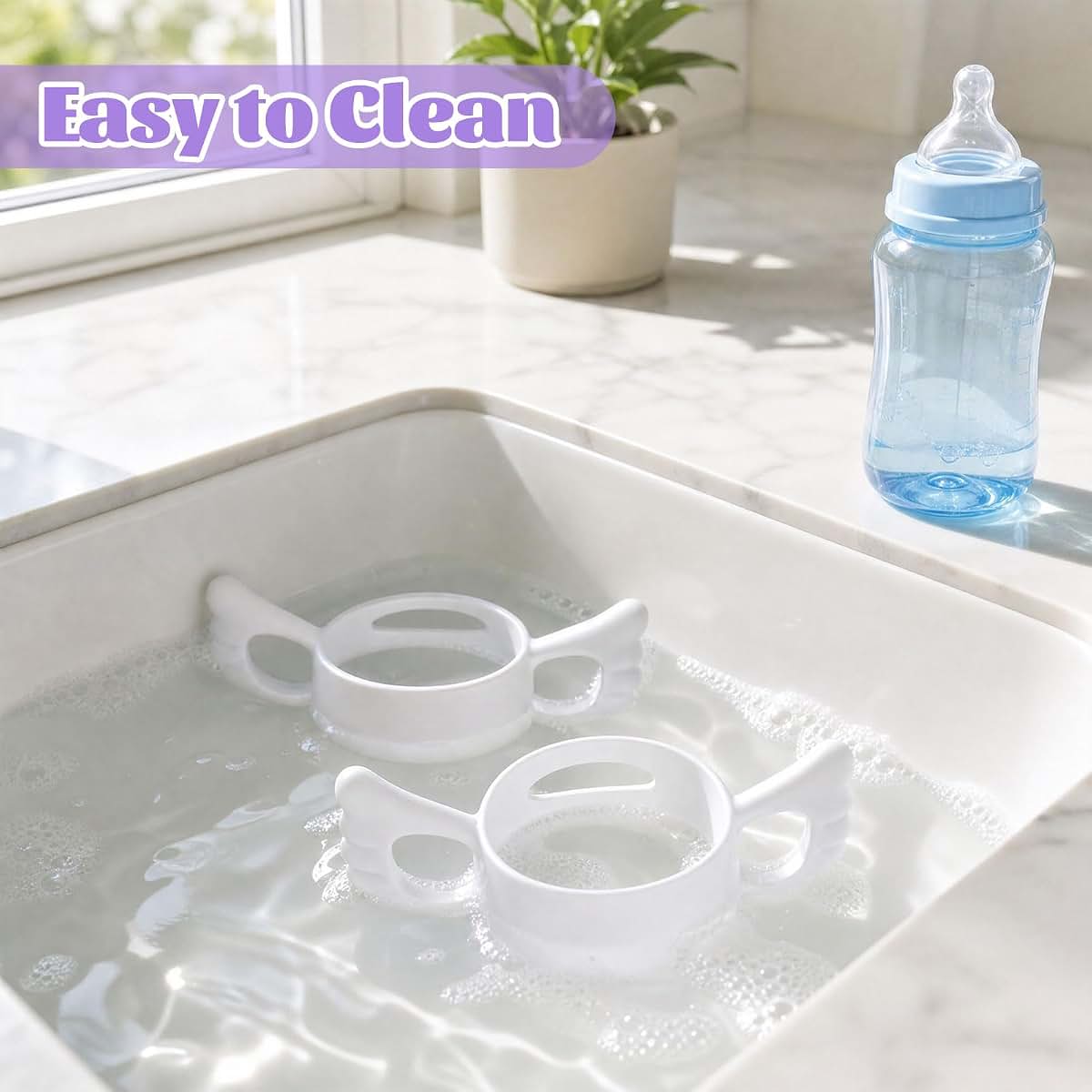 Mvelwodx 3 Pcs Silicone Bottle Handles For Nursh And Square Bottles (photo 4)