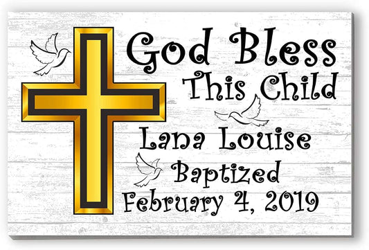 Broad Bay Baptism Gift PERSONALIZED Christening Gifts for Boys or Girls Teenage Boy Girl Custom Plaque Sign 16.5in x
