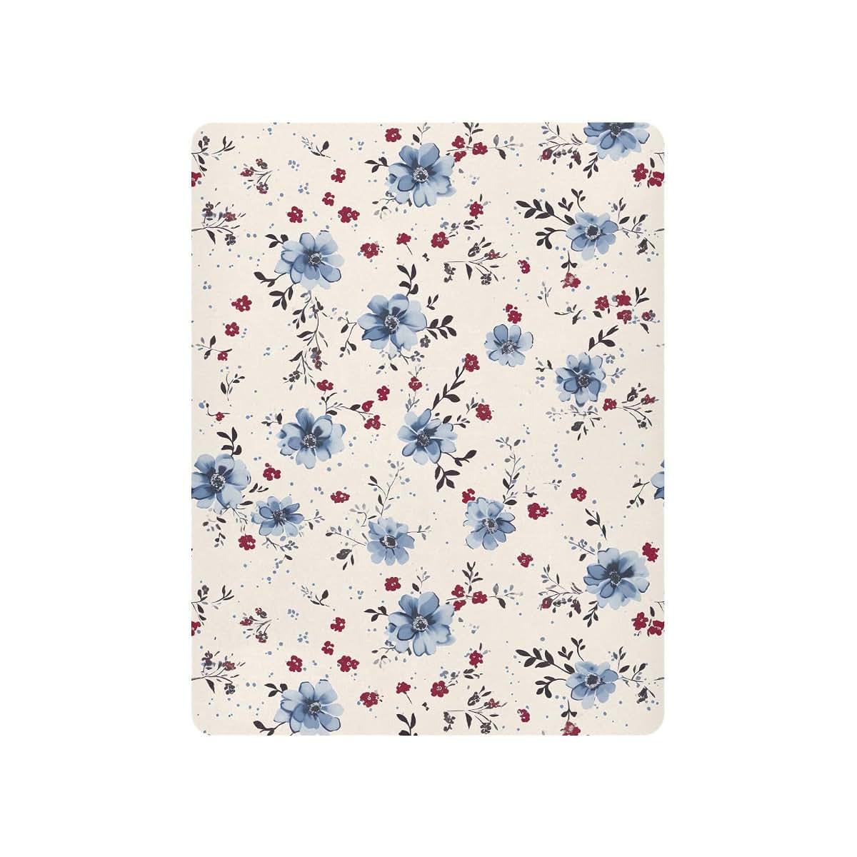 Innewgogo Vintage Blue Floral Fitted Crib Sheet For Pack And Play