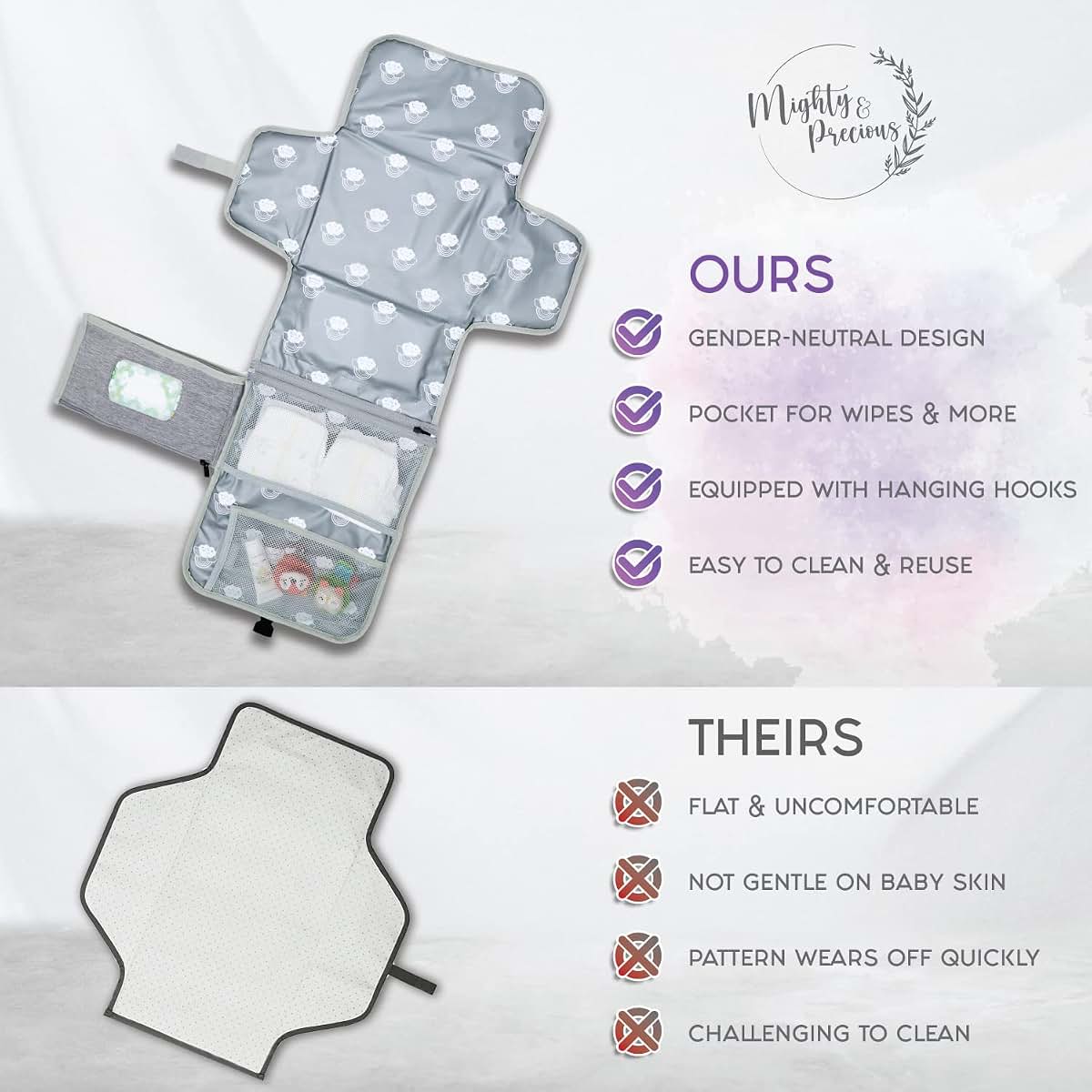 Mighty and Precious Portable Waterproof Baby Changing Pad (photo 3)