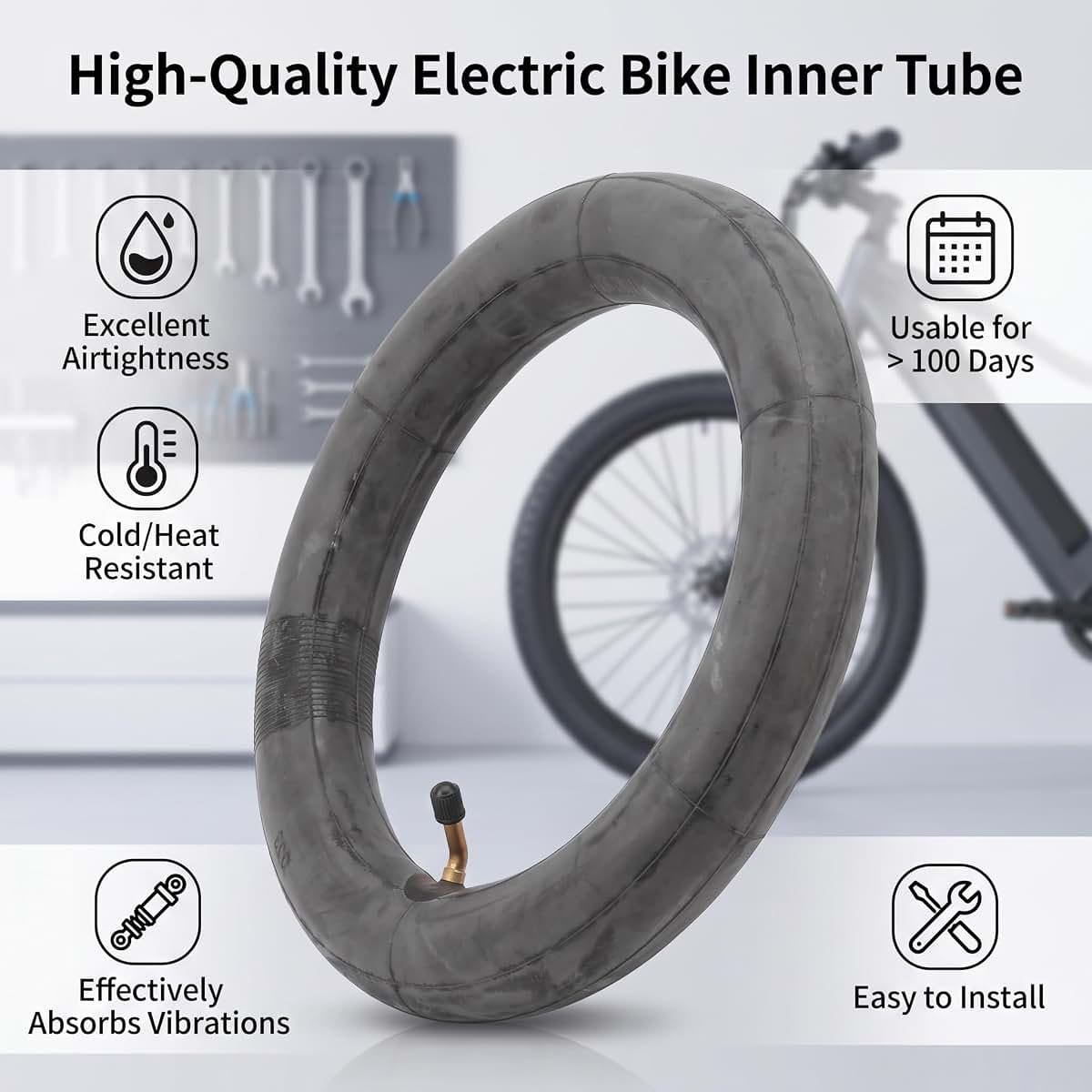 12 Inch Rubber Inner Tube with Schrader Valve for Kids Scooters and Wheelchairs