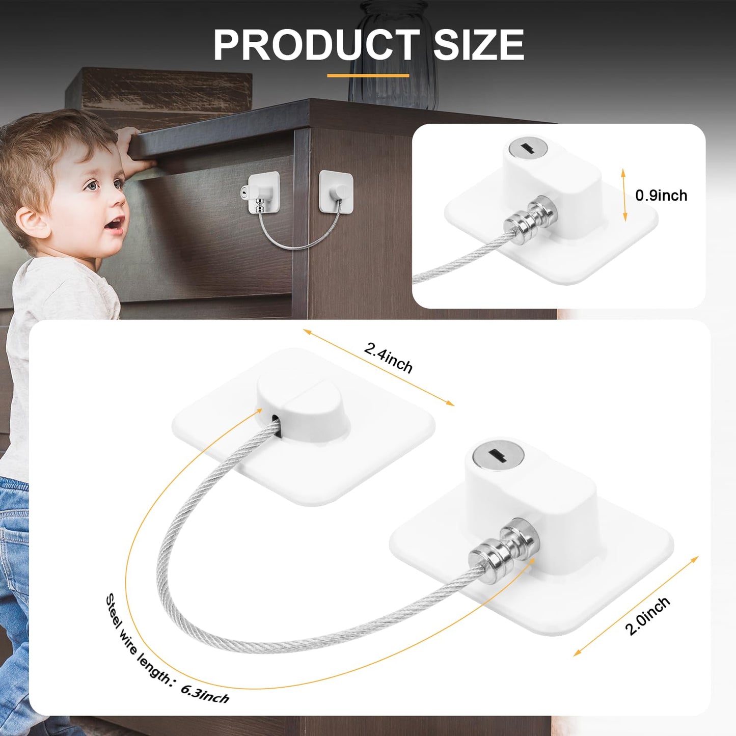 TIJTJHC Fridge Lock, Durable ABS with Adhesive Backing