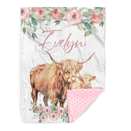 BabyOneStop Personalized Baby Blanket With Custom Name And Animal Design
