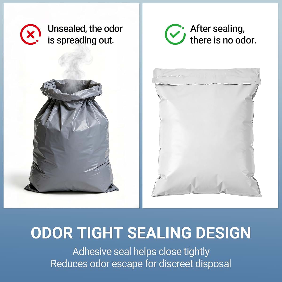 Calvana100 Pcs Extra Thick Adult Diaper Disposable Bags Odor Tight Sealing Disposal Bags Tear Resistance Adult Diaper