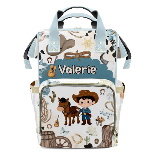 LiSoAkWE Horse Wild Personalized Diaper Bag Backpack,Customized Nappy Backpack for Travel Outdoor with Name,Mommy Bag