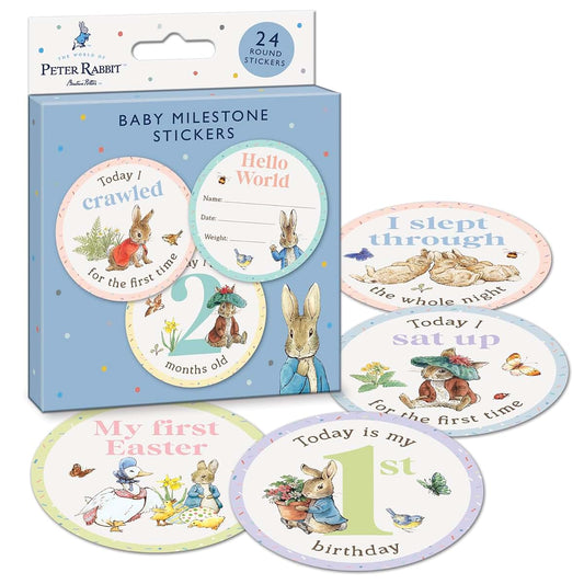 Paper Projects Peter Rabbit Baby Milestone Cards | 24 Stickers to Mark All The Important milestones | Official Licensed