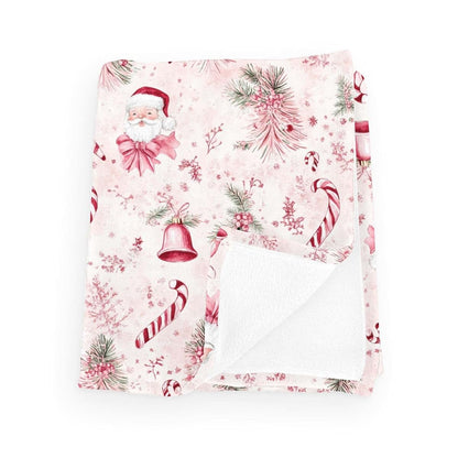 Wicbfdfv Pink Christmas Santa Pine Trees Baby Blanket