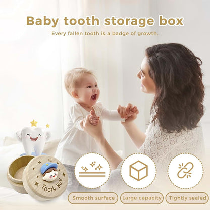 Baooery 3D Carved Wooden Tooth Fairy Box Keepsake Holder (photo 3)