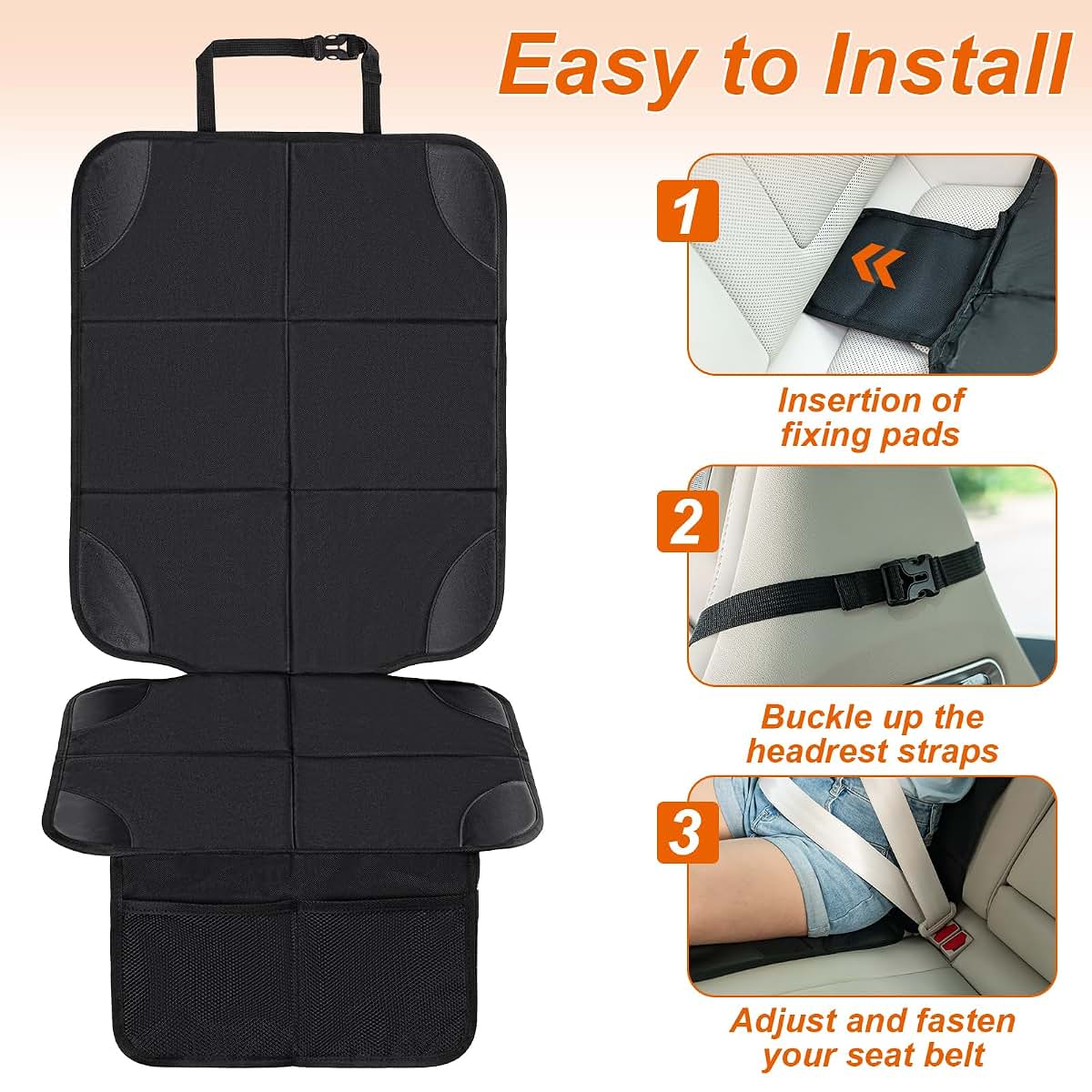 Husfunov 2-Pack Car Seat Protector With Non-Slip Backing And 600D Waterproof Fabric