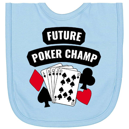 Inktastic Future Poker Champ Newborn Bib - 100% Combed Ringspun Cotton