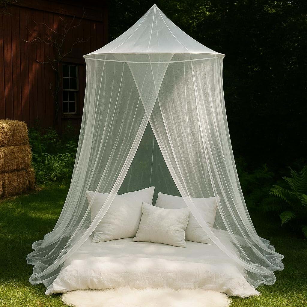 UB-STORE Large Mosquito Net for Bed or Outdoor Patio | 5FT Diameter Top Ring
