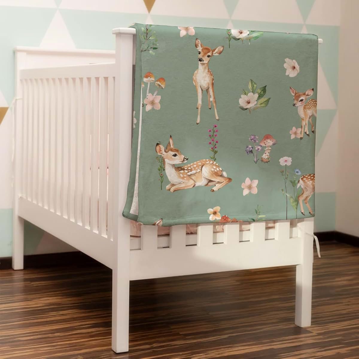 BabyOneStop Spring Animal Baby Blanket Flannel Swaddle Receiving Blanket for Newborn Nursery 30x40 Inch