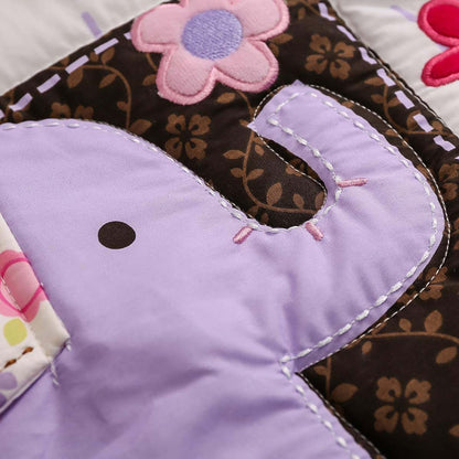 CribMATE 3-Piece Purple Elephant and Owl Nursery Crib Bedding Set (photo 4)