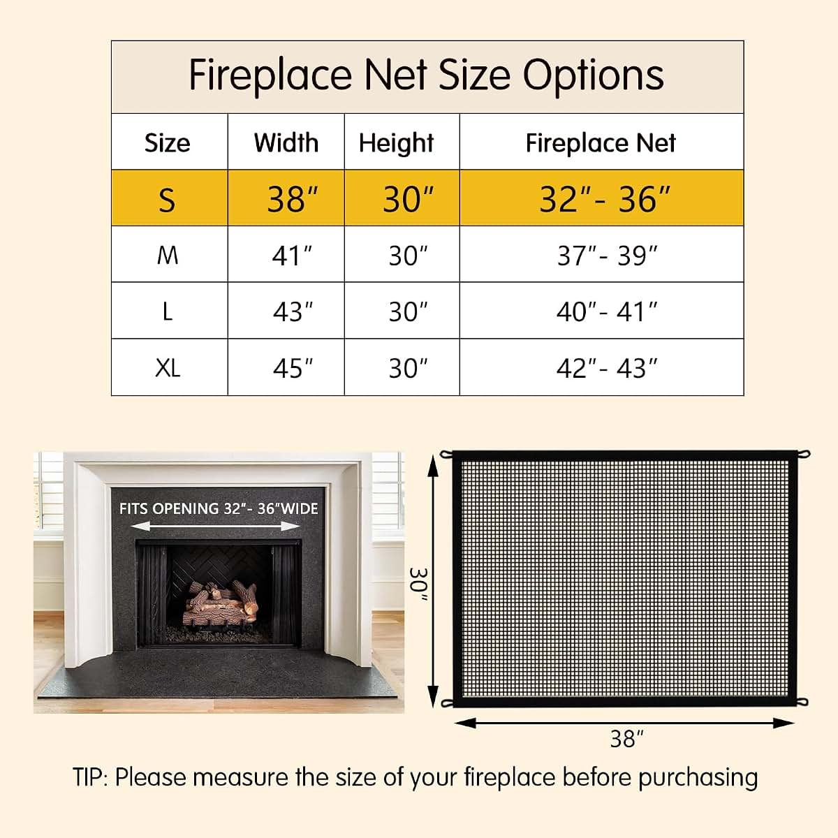Cupount Fireplace Screen Safe Mesh Gate