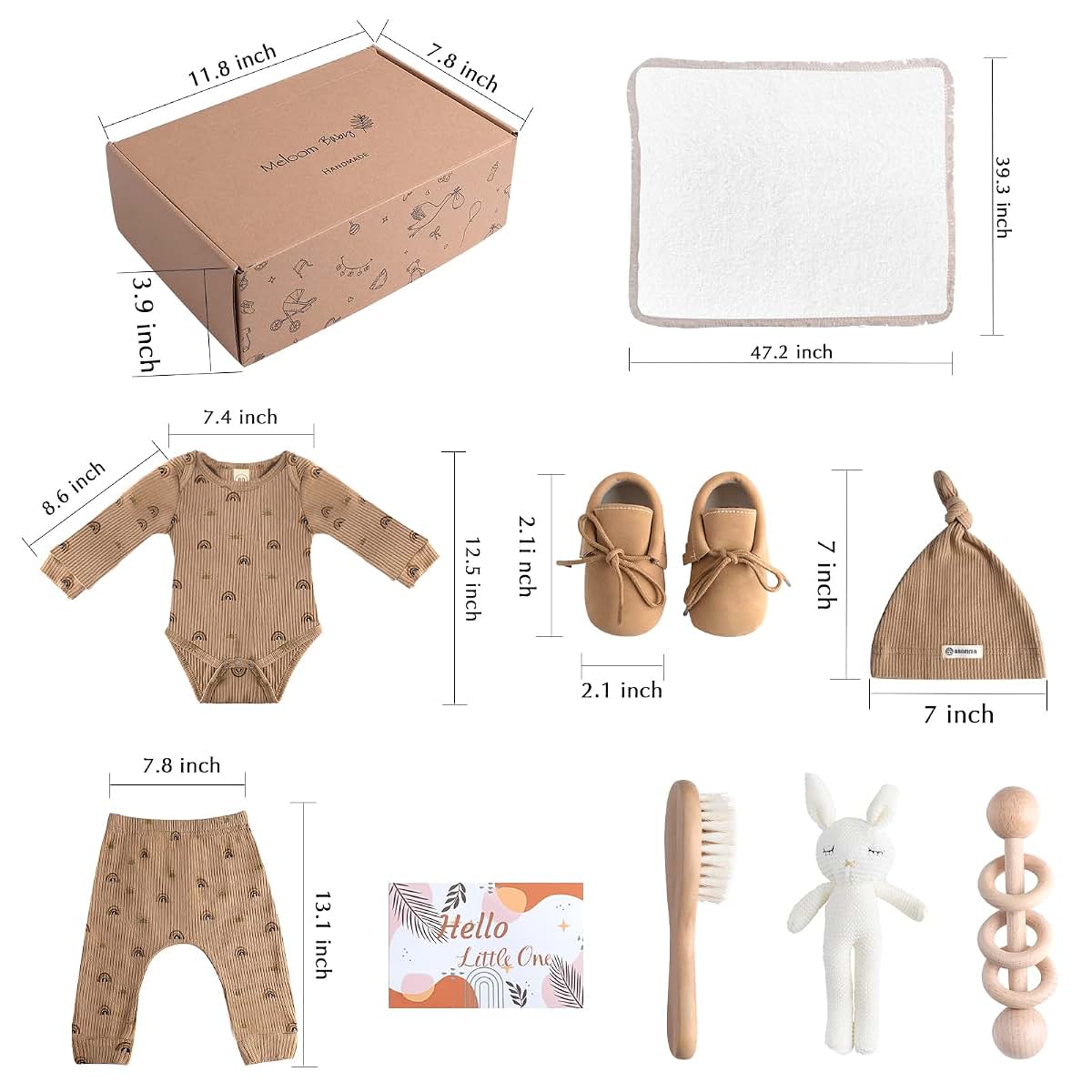 Meloom Baby Gift Set, Newborn Essentials Box In Brown (photo 4)