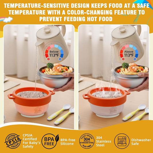 NY Urban Essentials Baby Bowl with Suction and Color Changing Features