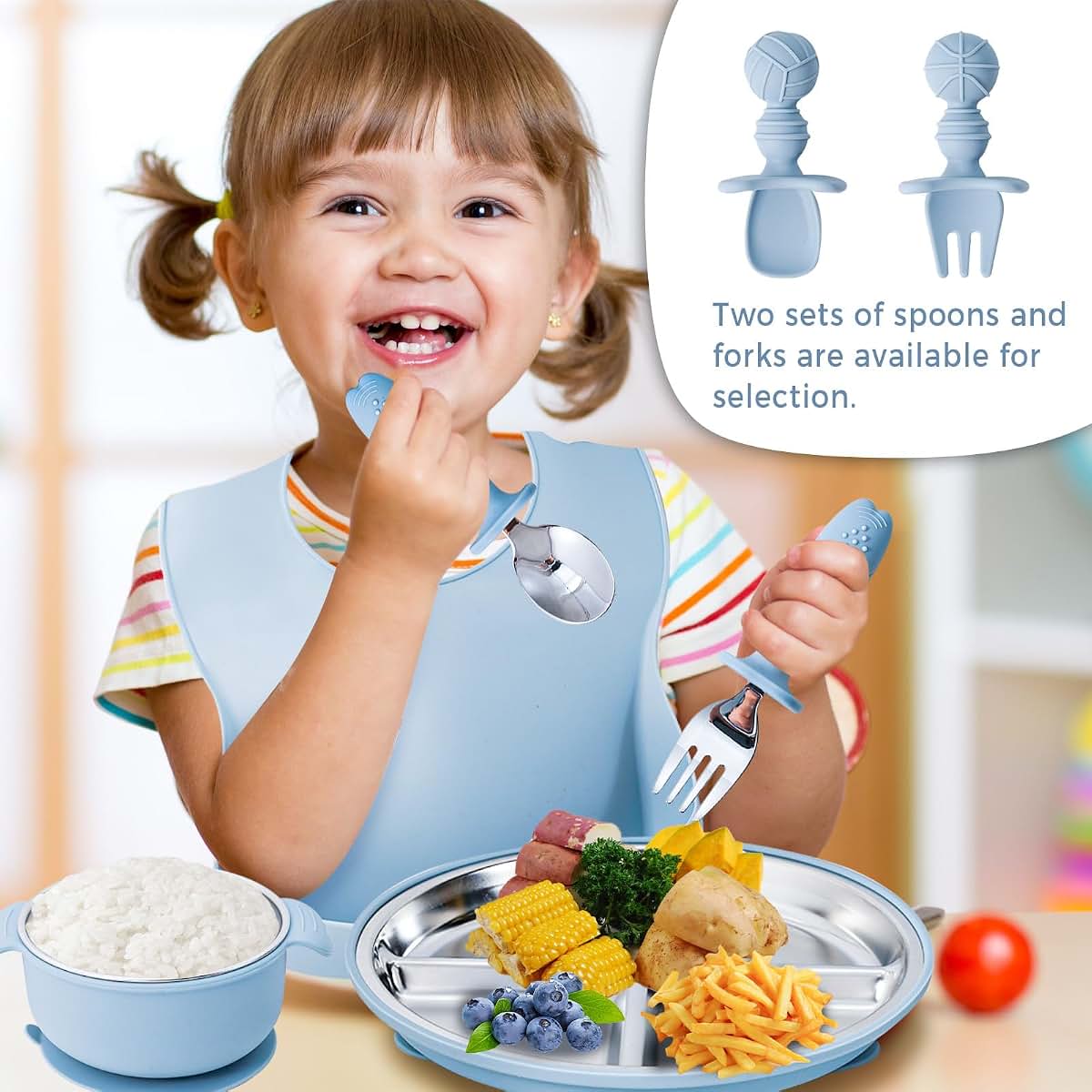 Stainless Steel Baby Feeding Set | 7 Pieces for Toddlers & Babies