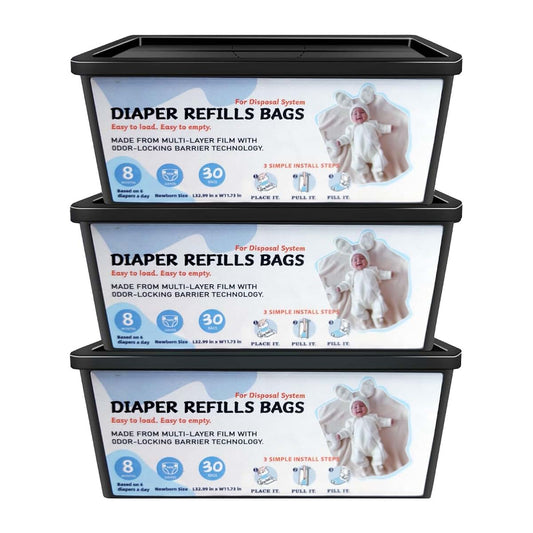 Hbuygf Diaper Pail Refills For Genie Easy Roll Signature And Platinum Pails, 90 Count