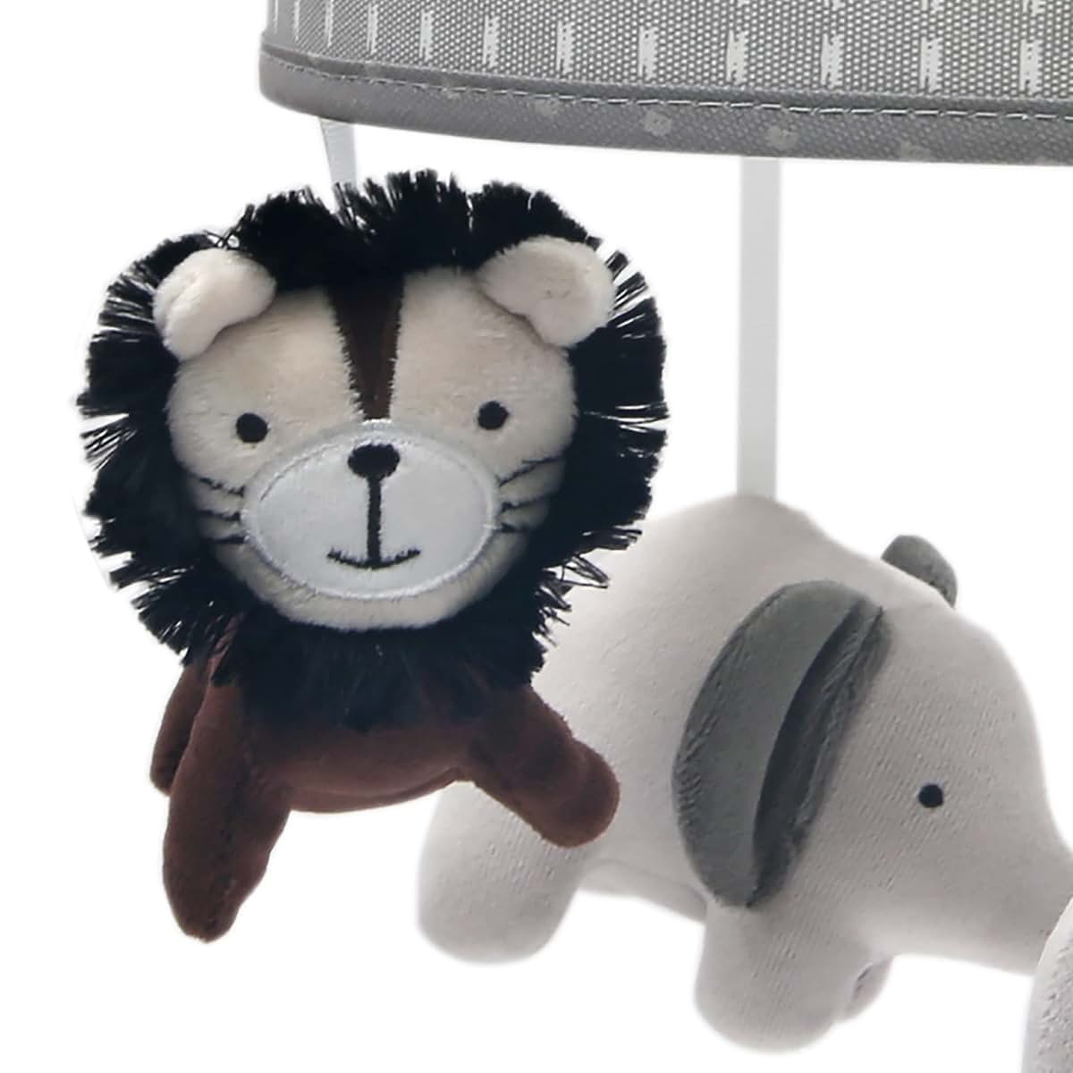 Lambs & Ivy Urban Jungle Lion and Elephant Musical Baby Crib Mobile